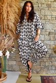Daughter Of Ibiza Indira Shirring Cuff Pant Black & Earth 